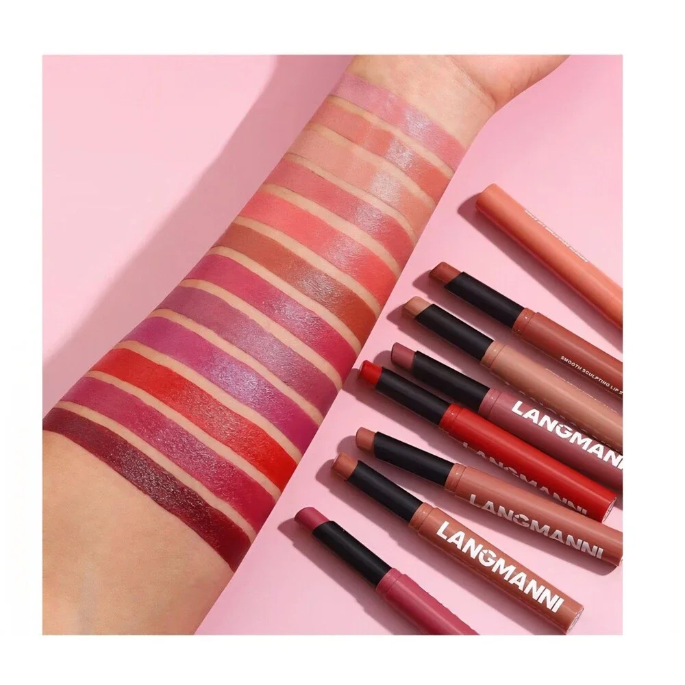 12 Piece Dual Soft Nude Velvety Matte To Red Tone Waterproof Lipstick Lip Balm